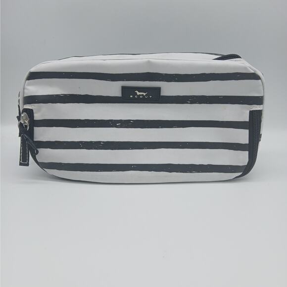 Scout Striped Scout 3-Way Bag Travel Makeup Pouch and Toiletry Bag Black White - Picture 1 of 7